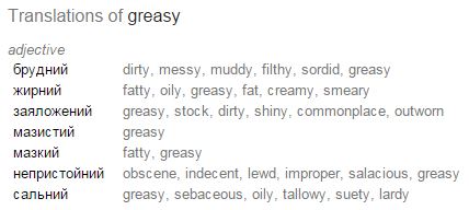 Greasy – грязный. О связи языков